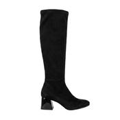 Miss Elastic Black Suede Sock Knee Boot - 75435 image