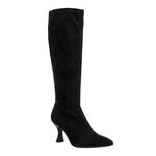 Miss Elastic Black Suede Sock Knee Boot - 78041 image