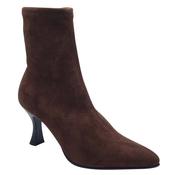 Miss Elastic Brown Leather Suede Sock Boot - 78042 image