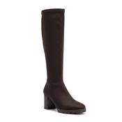 Miss Elastic Brown Lycra Stretch Knee Boot - 78173