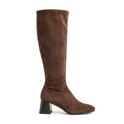 Miss Elastic Brown Suede Sock Knee Boot - 75435 image
