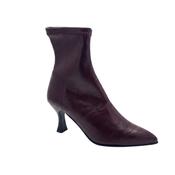 Miss Elastic Burgundy Leather Suede Sock Boot - 78042 image