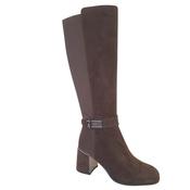 Redz Brown Knee Boot With Stretch - E647 image
