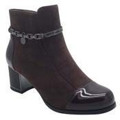 Redz Brown Patent &amp; Suede Ankel Boot - 1903