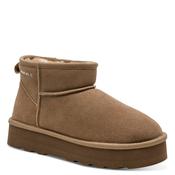S.Oliver Womens Taupe Leather Slip-On Ankle Ugg Boots 5-26352-41