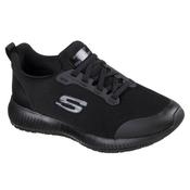 Skechers Womens Black Work Slip Resistant Relaxed Fit Squad Fashion Trainer - 77222EC