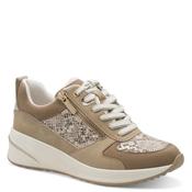 Tamaris Womens Beige Side Zip Wedge Fashion Trainer 1-23754-45 image