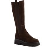 Tamaris Womens Brown Side Zip Leather High Knee Boot 1-25608-41 image