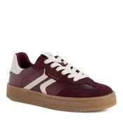 Tamaris Womens Burgundy Lace Up Leather Fashion Trainer 1-23723-44 image