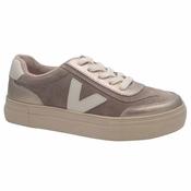 Drilleys Womens Beige Lace-Up V Design Trainer - Eighty image