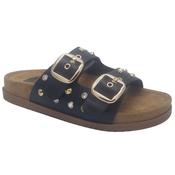 Drilleys Womens Black Double Strap Fashion Sandal - Ninety Seven