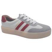 Drilleys Womens 2 Stripe Burgundy Lace Up Fashion Trainer - Fifty Four image