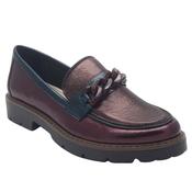 Zanni &amp; Co Burgundy Slip On Low Heel Loafer - Daqia One image
