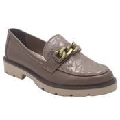 Zanni &amp; Co Taupe Slip On Low Heel Loafer - Daqia One image