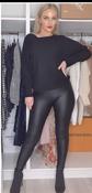 Black Vegan Leather Biker Leggings image
