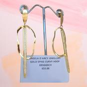 Gold Spike Curvy Hoop Earings image