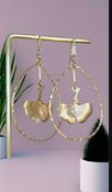 Large Teardrop Ginko Leaf earings image