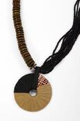 NAYA Two Tone Necklace With Bead And Loop String image