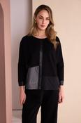 NAYA TOP ROUND NECK WAITH CONTRAST SECTIONS image