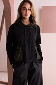 NAYA T​op With Stripe Drawstring Neck And Pocket Detail
