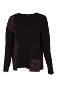 NAYA ROUND NECK TOP WITH ZIP CONTRAST POCKET