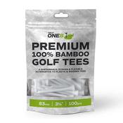 Golf One8 (100Pack) Straight Shank Bamboo Golf Tees - 83mm