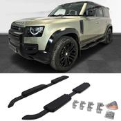 LAND ROVER DEFENDER L663 19+ 110/130 SIDE STEPS OE STYLE BLACK