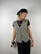 Vintage Grey Speckled Button Up Knit Vest (M)