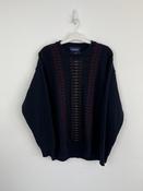 Vintage Navy Patterned Knit (M)