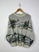 Vintage Hunting Embroidery Knit (L)