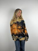 Vintage Forest Print Zip-Up Fleece (L)