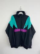 Vintage Black Abstract Shell Jacket (XL)