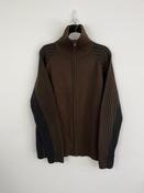 Vintage Brown &amp; Navy Zip Up Knit (L)