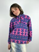 Vintage Purple and Blue Flower Fleece
