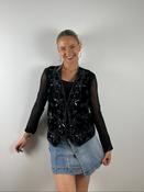 Vintage Y2K Velvet Sequin Waistcoat (M)