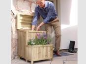 Wooden Parcel Store With Planter