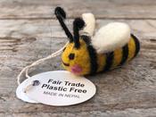 Handmade Felt Bumble Bee - Hanging Tree Decoration image