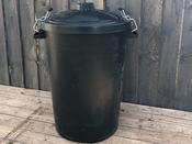 Black Polythene Dustbins With Wire Clips 85 L image