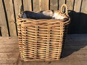 Grey Rattan Log Basket Square(Extra Thick) (45H x 50L x 50D)
