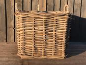 Grey Rattan Log Basket Square (Extra Thick) (55H x 65L x 65D)