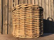 Grey Rattan Log Basket Round (Extra Thick) (55H x 65L x 65D)