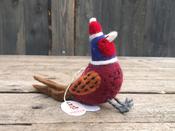 Handmade Felt Pheasant - Hanging Tree Decoration image