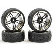 Fastrax 1/10 Tyre Black/Chrome Wheel image