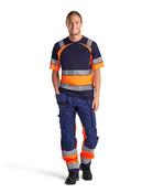 Hi-Vis Trousers Stretch Blaklader 1558 - Orange/Navy / 36" Regular Leg image