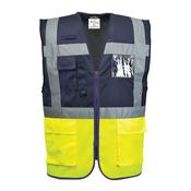 Paris Hi-Vis Contrast Executive Vest Portwest C276 - Yellow/Navy / L