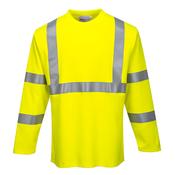 Modaflame Knit Hi-Vis FR Long Sleeve T-Shirt Yellow Portwest FR96 - Yellow / M