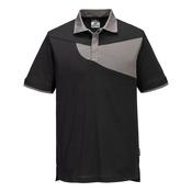 Two Tone Polo Shirt S/S Portwest PW210 - Black/Grey / L