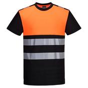PW3 Hi-Vis Cotton Comfort Class 1 T-Shirt S/S Portwest PW311 - Black/Orange / M