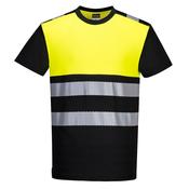 PW3 Hi-Vis Cotton Comfort Class 1 T-Shirt S/S Portwest PW311 - Black/Yellow / XL