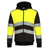 PW3 Hi-Vis Zipped Class 1 Winter Hoodie Portwest PW377 - Yellow/Black / XXL